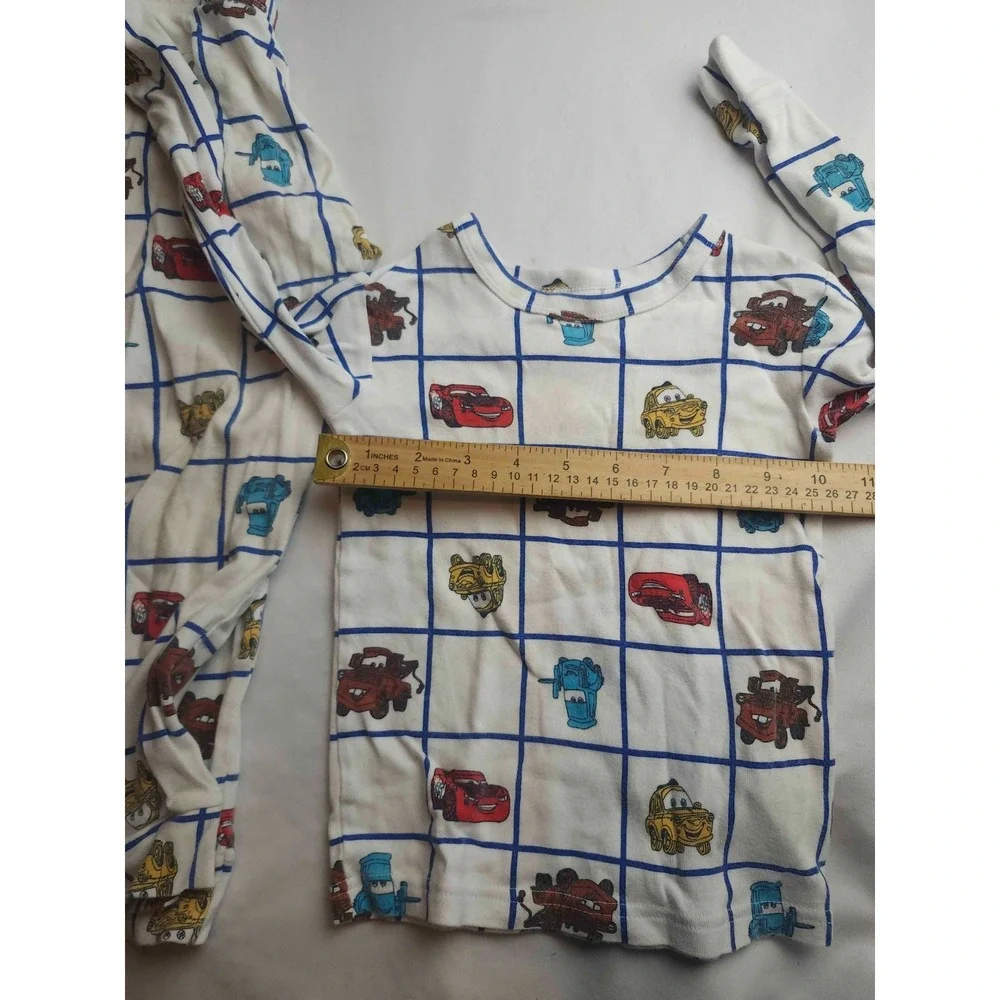 Baby Gap Pixar Cars Pajama Set Boys 4 Years White Graphic Whimsical Loungewear